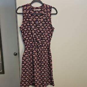 Pink And Navy Sleeveless Dress
